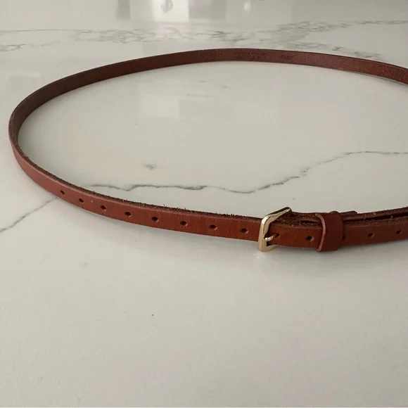 J. Crew Skinny Belt in Camel Brown Size Small - Picture 5 of 6